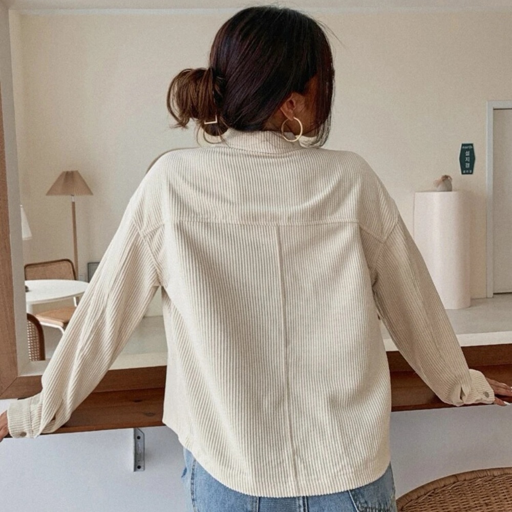 Flap Pocket Button Front Corduroy Jacket - image 4